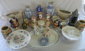 Ceramics inc toby style jugs, German tankard, vases etc