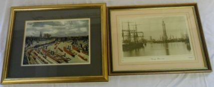 Bernard Buffet print & Grimsby docks print