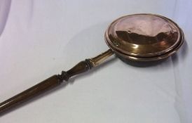 Copper warming pan, size approx 101 cm