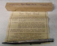 Silver 'Fyne-Poynt' propelling pencil by Mabie, Todd & Co LTD London with original box & paper