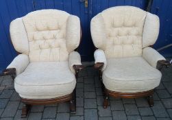 Upholstered Joynson of Holland rocking chair & matching arm chair