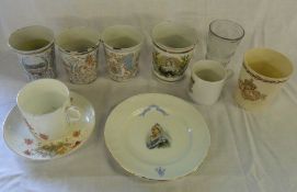 Commemorative ware inc enamel beakers etc