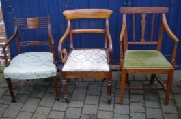 2 Geo carver dining chairs & Vict carver