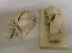 Ivory rose pendant and hand with rose