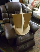 Leather recliner & chipboard table