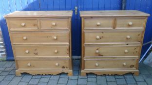 Pr of pine chest of drawers