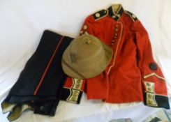 Military dress uniform comprising of trousers, tunic & pith helmet, all marked 2656886