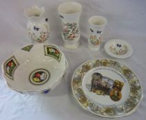 6 pc of Aynsley ware, inc Endeavour plate, lg anniversary collection deco bowl, etc