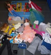 1960's Barbies doll case, including leaflets, Francie doll, senior prom outfit, air hostess