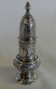 Silver pepper pot, London 1761, approx 13 cm with makers mark Robert Peaston