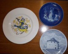 4 Royal Copenhagen, Denmark collectors plates with scenes of Winter and Christmas & '