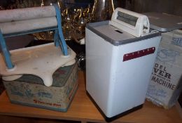Model Hoover washing machine with original box, miniature mangle by Port Air Products & pack away