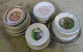 Lg sel of Vict child's plates