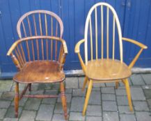 Elm seat Windsor chair & Ercol style Windsor chair