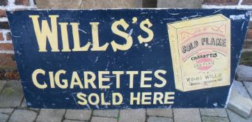 Wills's hand painted aluminium cigarette sign