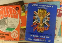 Sel of football programmes including World Championship souvenir programmed from Wembley July 30