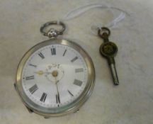 Silver Swiss ladies pocket watch, marked 0,800 with Grouse hallmark