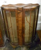 1930s art deco bow fronted display cabinet & another 1930s display cabinet