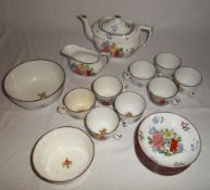 New Hall part tea service inc cups, saucers, slop bowl, etc AF