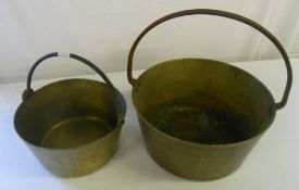 2 brass preserving pans