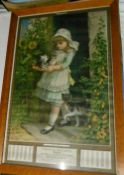 Pears 1890 framed calendar print 'George Holmes Tea & Colonial & Italian Warehouseman, Wragby', size