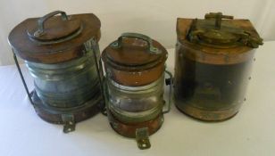 3 copper ships lamps