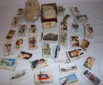 Box of cigarette cards & silks