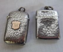 2 silver vesta cases Birm 1894, 1899.  Wt approx 1.4 oz