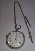 R Eastwood Colne silver pocket watch, Chester 1906