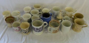 Box of old mugs & cups