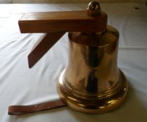 Brass ships bell, size  of bell approx 22 x 24cm