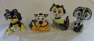4 Lorna Bailey cat figurines