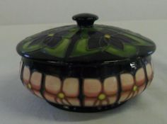 Moorcroft circular lidded bowl with 'Violet' design