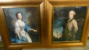 2 gilt framed reproduction prints