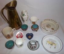 Child's plates, jug, vase, paperweight, etc