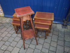 2 nests of tables & plant stand