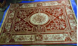 Red & gold traditional design cashmere rug 240cm x 160cm