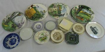 Box of plates inc child's plates & collectors plates