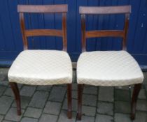 Pr Regency dining chairs with ebony inlay