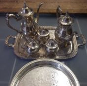S P pt tea service & tray & boxed tray by Ashberry