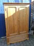 Lg double pine wardrobe