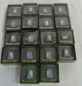 18 Wedgwood thimbles in boxes
