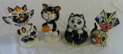 4 Lorna Bailey cat figurines, some Halloween etc