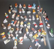 Feves porcelain figures & some Wade figures, approx 60
