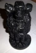 Coal miners figurine carved out of a piece of coal, ht approx 25 cm