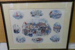 Colin Carr Grimsby print, size approx 74 x 58 cm