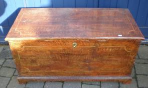 Vict pine blanket box with marquetry effect scrumble