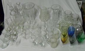 2 lg boxes of assorted glassware inc decanters, vases etc