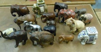 Box of various elephant figures