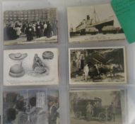 2 Albums of mainly old postcards featuring traditional flour and bread production methods around the